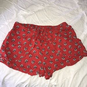 Flowy red Abercrombie shorts
